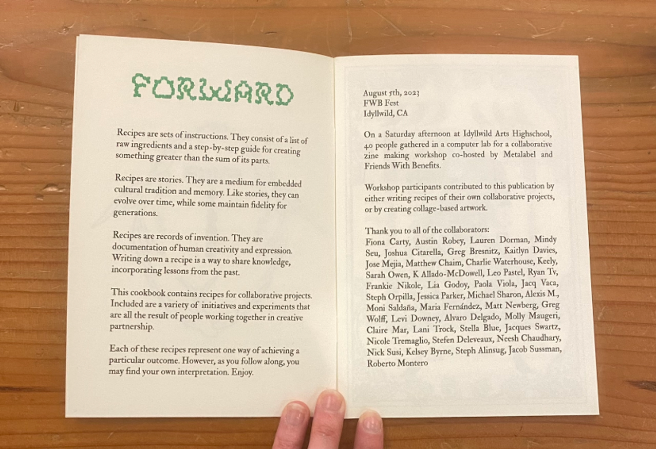 Collaboration Cookbook - Printed Matter
