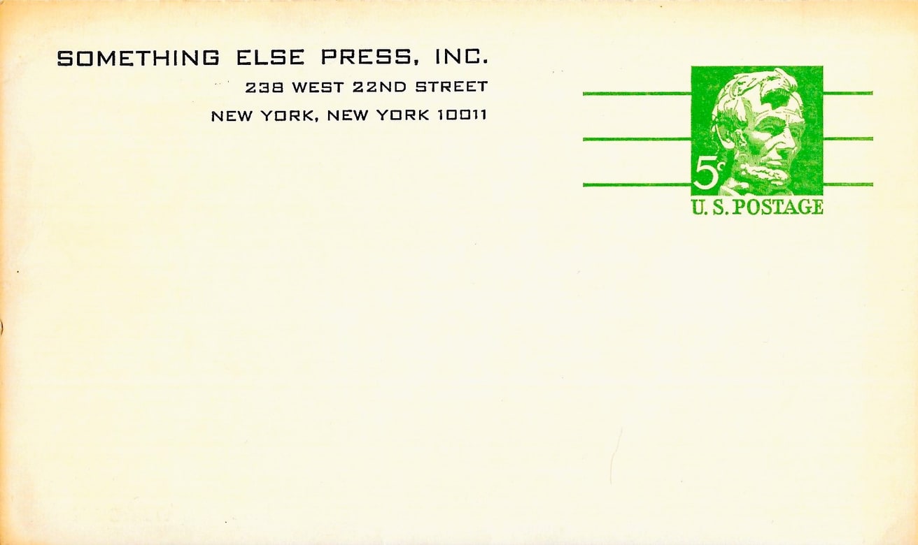 Something Else Press - Set of Something Else Press ephemera - Printed ...