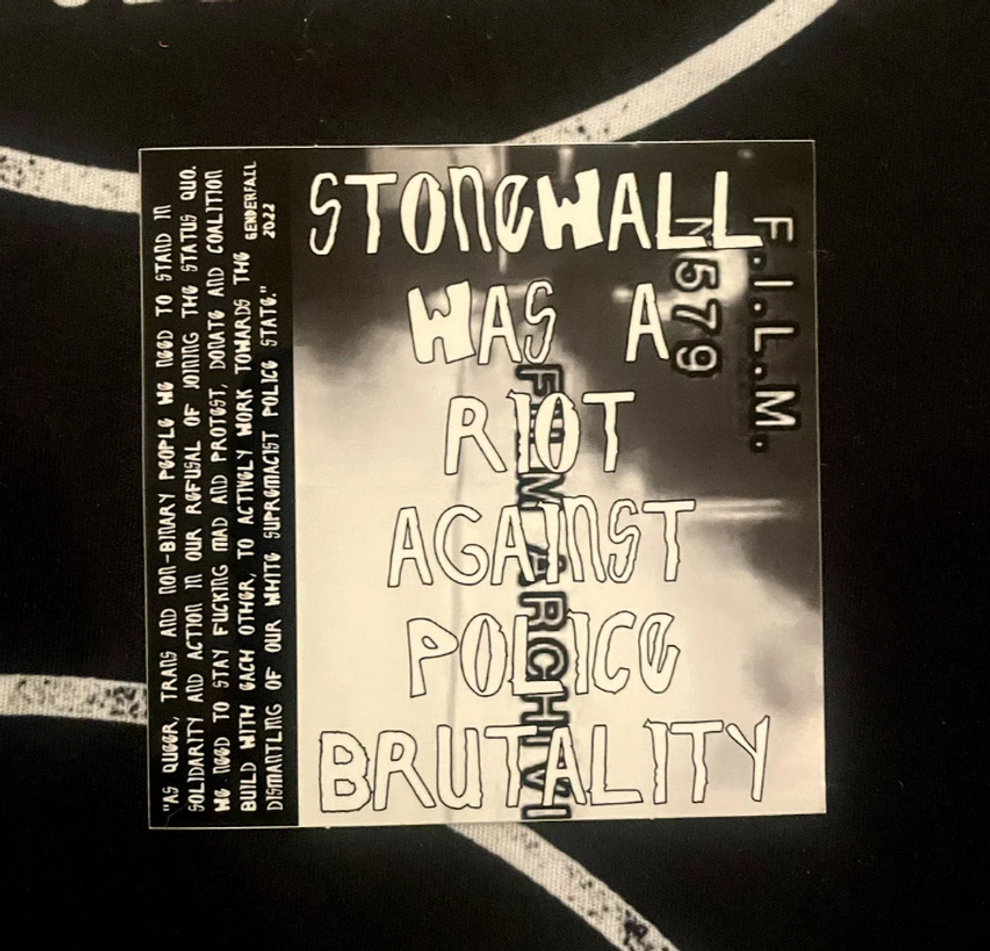 Stonewall was a Riot: On Police Brutality Sticker