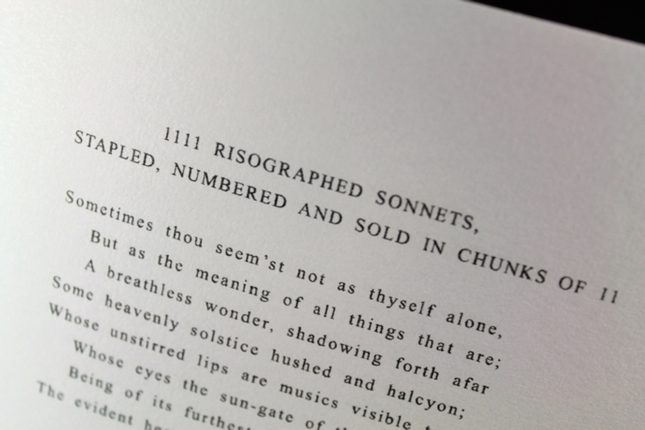 1111 Risographed Sonnets [Pocket Edition] thumbnail 3