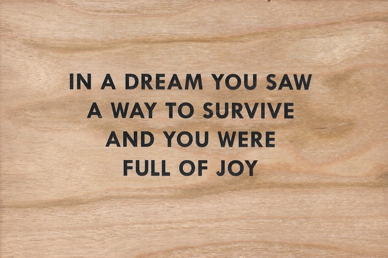 In a Dream You Saw a Way to Survive and You Were Full of Joy Wooden Postcard [Black Text]