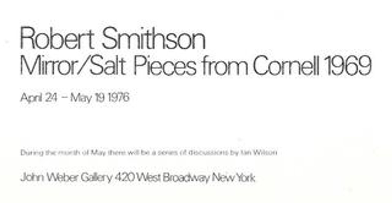 Robert Smithson : Mirror/Salt Pieces from Cornell 1969 ... Postcard