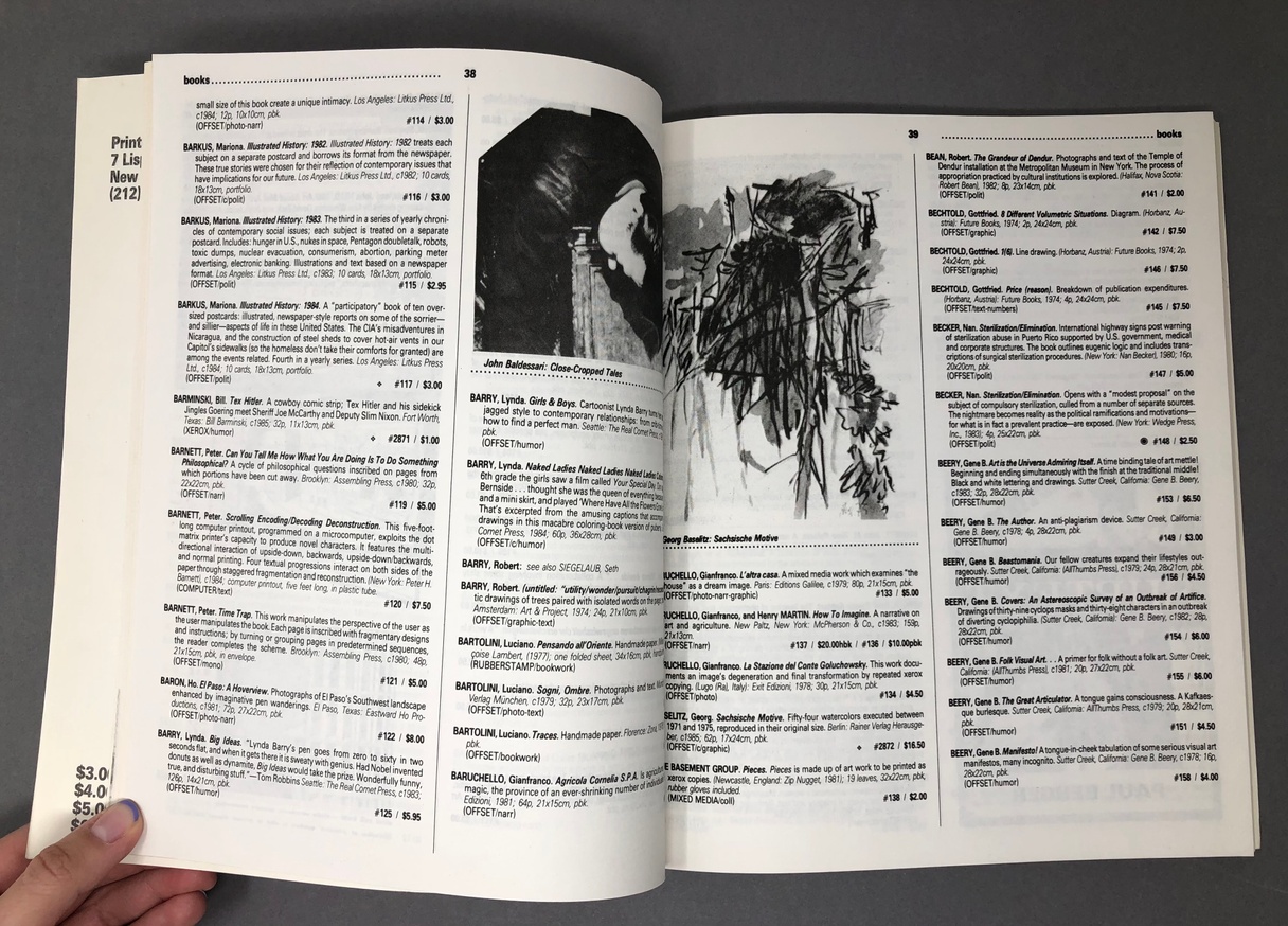 Printed Matter Catalogue 1986 thumbnail 4