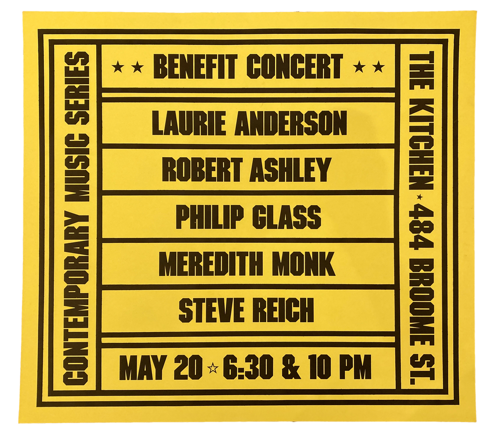 Benefit Concert, May 20, 1978 (Unsigned) [The Kitchen Posters]