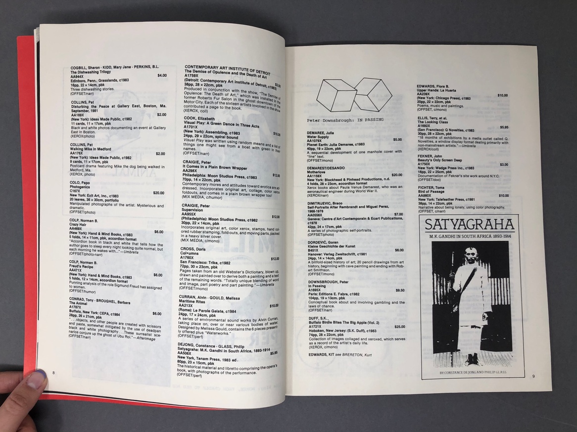 Printed Matter Catalog Addendum 1984-1985 thumbnail 4