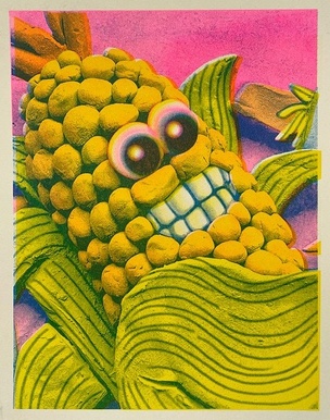 Corn RIsograph Print