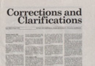 Corrections and Clarifications