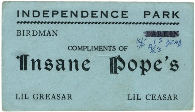 Thee Almighty & Insane: Chicago Gang Business Cards from the