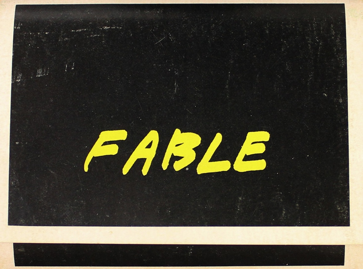 A Sentence of Thirteen Parts (With Twelve Alternate Verbs) Ending in Fable [aka: FABLE]